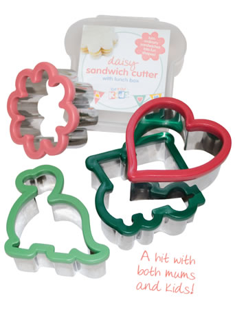 Cut It Out KidsPty Ltd - Turn ordinary sandwiches into fun shapes - nvelty sandwich cutters, daisy, dinosaur, heart, train - Brisbane Australia